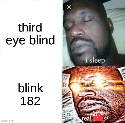 your so sussy i know you took my fortnite card | third eye blind; blink 182 | image tagged in memes,sleeping shaq | made w/ Imgflip meme maker