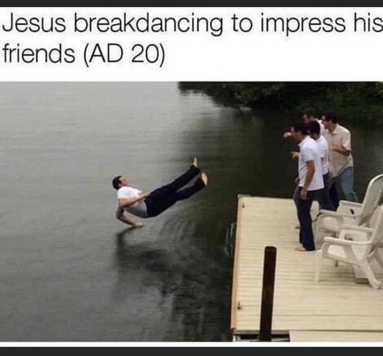 High Quality Jesus breakdancing Blank Meme Template