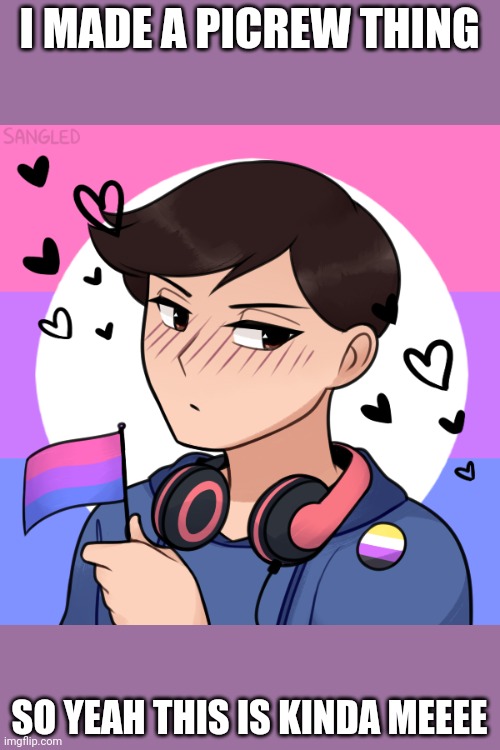 I MADE A PICREW THING; SO YEAH THIS IS KINDA MEEEE | image tagged in lgbt,lgbtq,bisexual,non binary | made w/ Imgflip meme maker