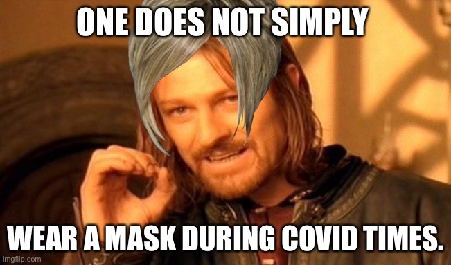 One Does Not Simply | ONE DOES NOT SIMPLY; WEAR A MASK DURING COVID TIMES. | image tagged in memes,one does not simply,karens | made w/ Imgflip meme maker