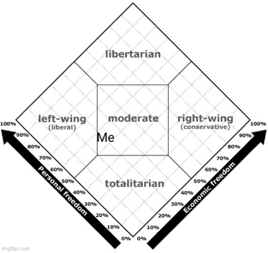 Just to prove EVERYONE upon this very website wrong........ | image tagged in memes,nolan diagram,politics,centrist,liberal,conservative | made w/ Imgflip meme maker