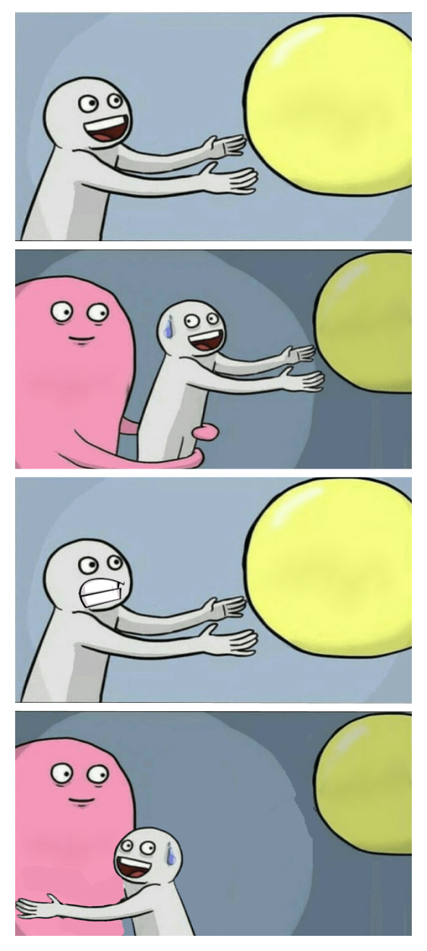 let the running away balloon go Blank Meme Template