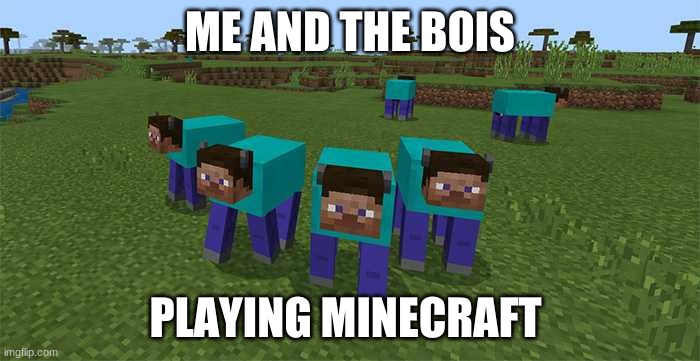 me and the bois | ME AND THE BOIS; PLAYING MINECRAFT | image tagged in me and the boys | made w/ Imgflip meme maker