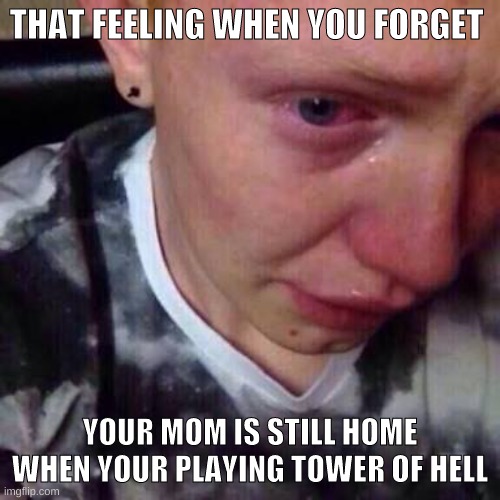 Feel like pure shit | THAT FEELING WHEN YOU FORGET; YOUR MOM IS STILL HOME WHEN YOUR PLAYING TOWER OF HELL | image tagged in feel like pure shit | made w/ Imgflip meme maker
