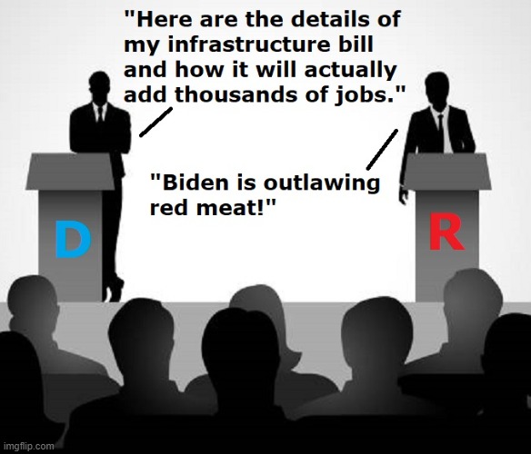 What Color Is The Sky In The GOP's World? | image tagged in biden,gop,republicans,democrats,infrastructure,stupidity | made w/ Imgflip meme maker