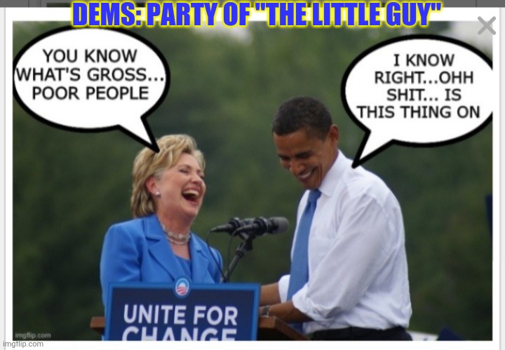 Don't let them fool you | DEMS: PARTY OF "THE LITTLE GUY" | image tagged in democrats,liars,evil,communists | made w/ Imgflip meme maker