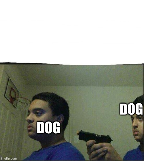 Gun pointed to himself  | DOG DOG | image tagged in gun pointed to himself | made w/ Imgflip meme maker