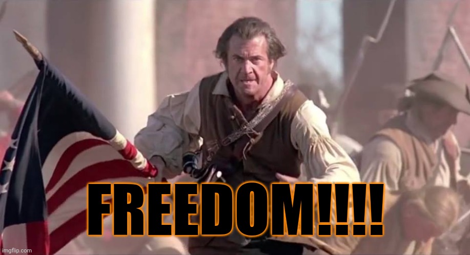 The Patriot | FREEDOM!!!! | image tagged in the patriot | made w/ Imgflip meme maker