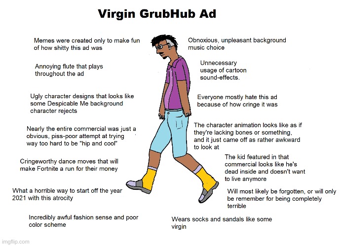 LMAO | image tagged in memes,grubhub,virgin | made w/ Imgflip meme maker