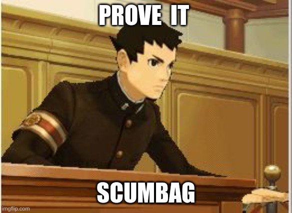 Prove it | PROVE  IT; SCUMBAG | image tagged in prove it | made w/ Imgflip meme maker