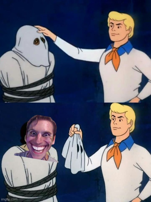 tehe | image tagged in scooby doo mask reveal | made w/ Imgflip meme maker