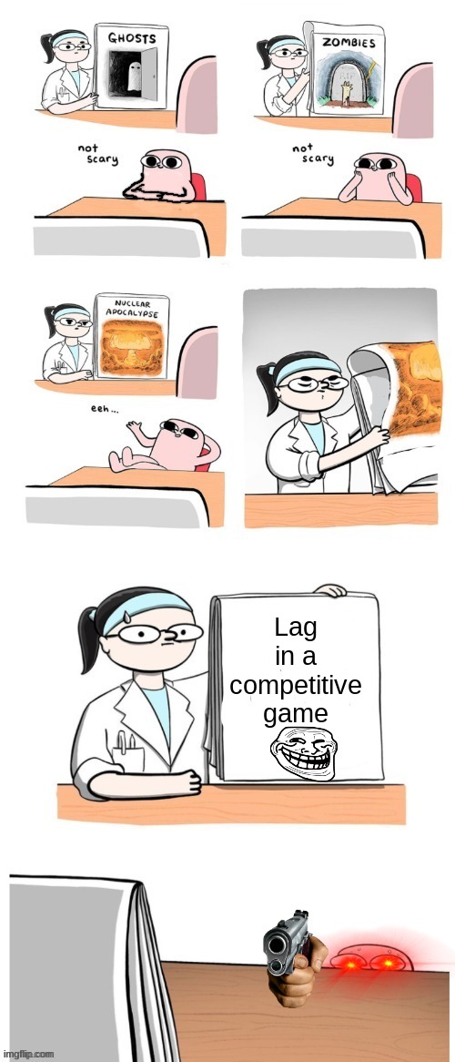 my second meme | Lag in a competitive game | image tagged in funny | made w/ Imgflip meme maker