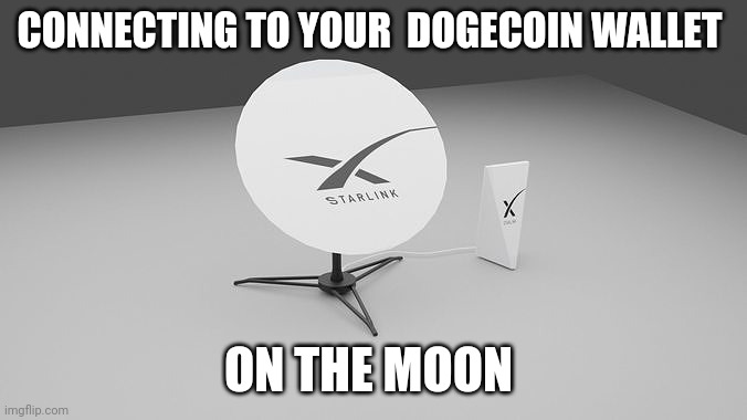 CONNECTING TO YOUR  DOGECOIN WALLET; ON THE MOON | made w/ Imgflip meme maker