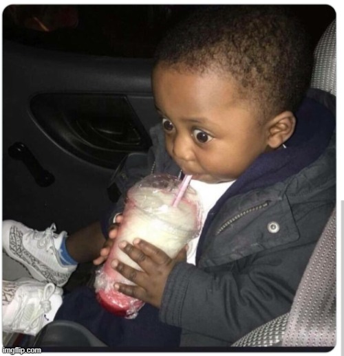 black baby drinking | image tagged in black baby drinking | made w/ Imgflip meme maker