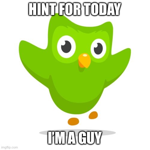 things duolingo teaches you | HINT FOR TODAY; I’M A GUY | image tagged in things duolingo teaches you | made w/ Imgflip meme maker