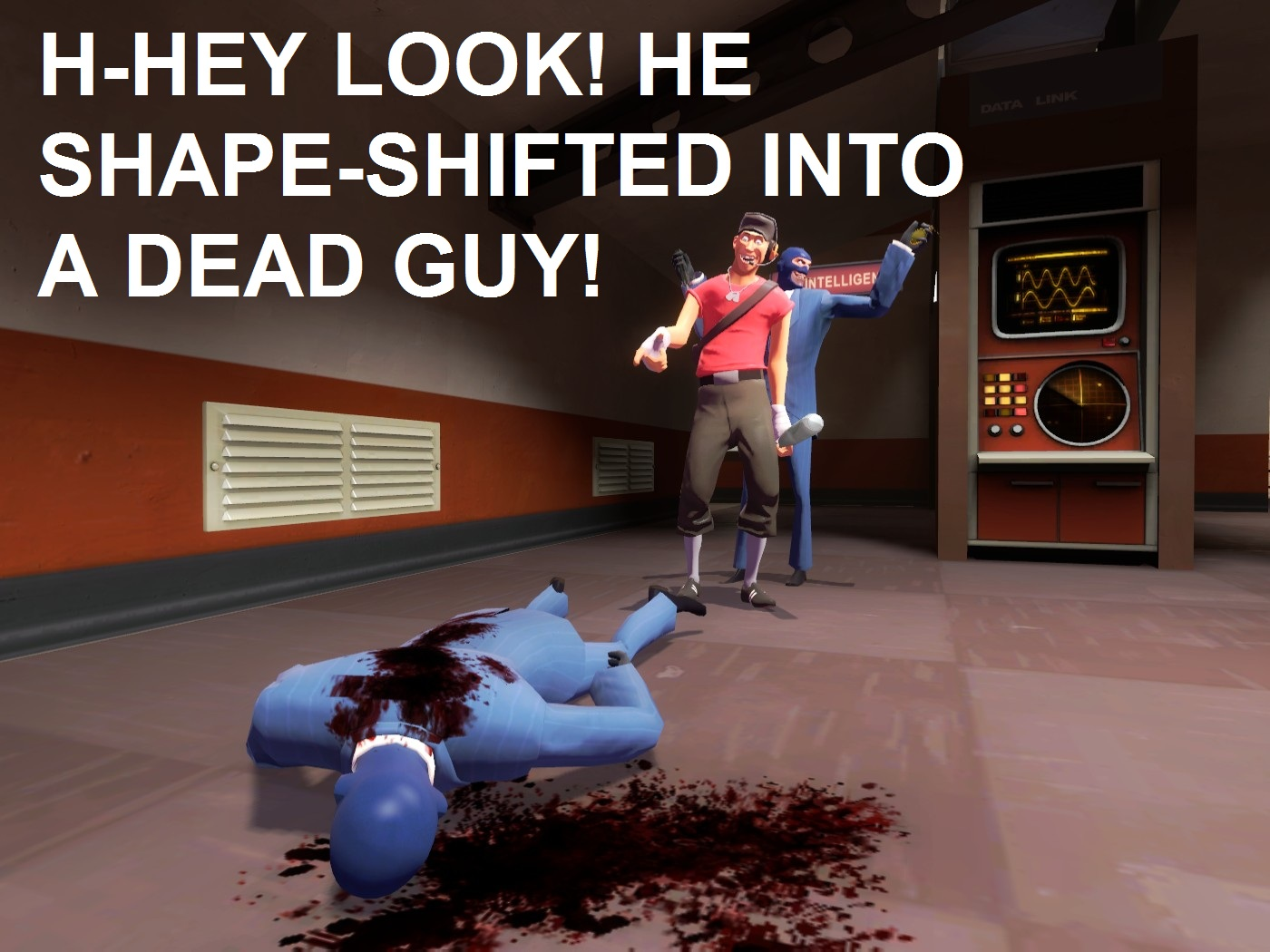 High Quality Tf2 Shapeshifted into a dead guy Blank Meme Template
