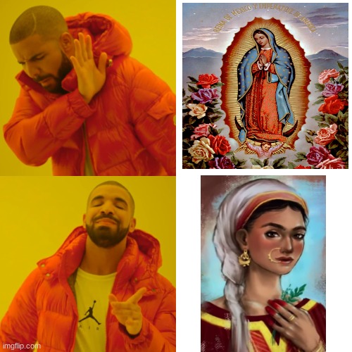 Mary being white was just another racist myth by the white people, They are actually middle eastern. | image tagged in memes,drake hotline bling | made w/ Imgflip meme maker