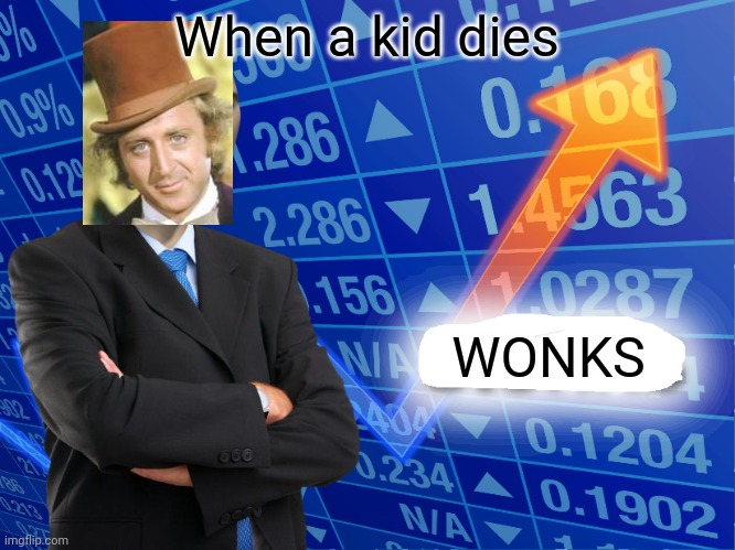 Empty Stonks | When a kid dies; WONKS | image tagged in empty stonks | made w/ Imgflip meme maker