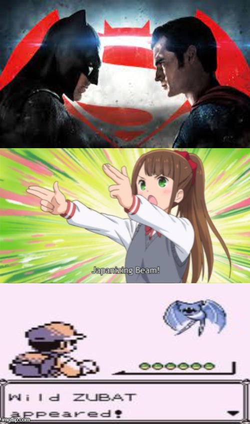 Zubat | image tagged in anime japanizing beam,zubat,pokemon,batman,superman,girl | made w/ Imgflip meme maker