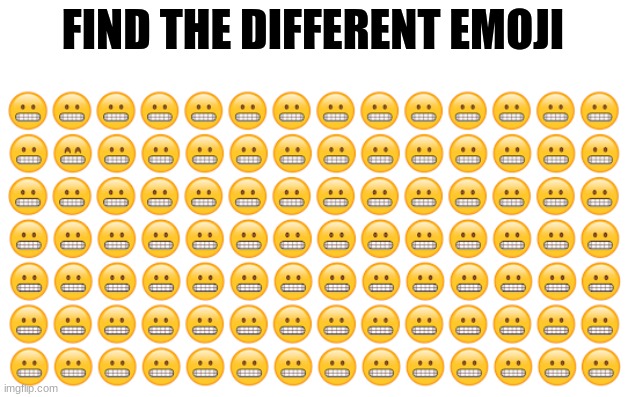 can you find it in under 10 seconds? | FIND THE DIFFERENT EMOJI | image tagged in memes,puzzles,emojis | made w/ Imgflip meme maker