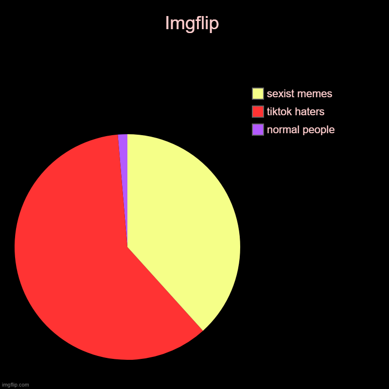 Imgflip | Imgflip | normal people, tiktok haters, sexist memes | image tagged in charts,pie charts | made w/ Imgflip chart maker