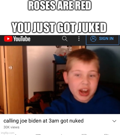 I’m still recovering from the bomb | ROSES ARE RED; YOU JUST GOT JUKED | image tagged in joe biden,roses are red | made w/ Imgflip meme maker