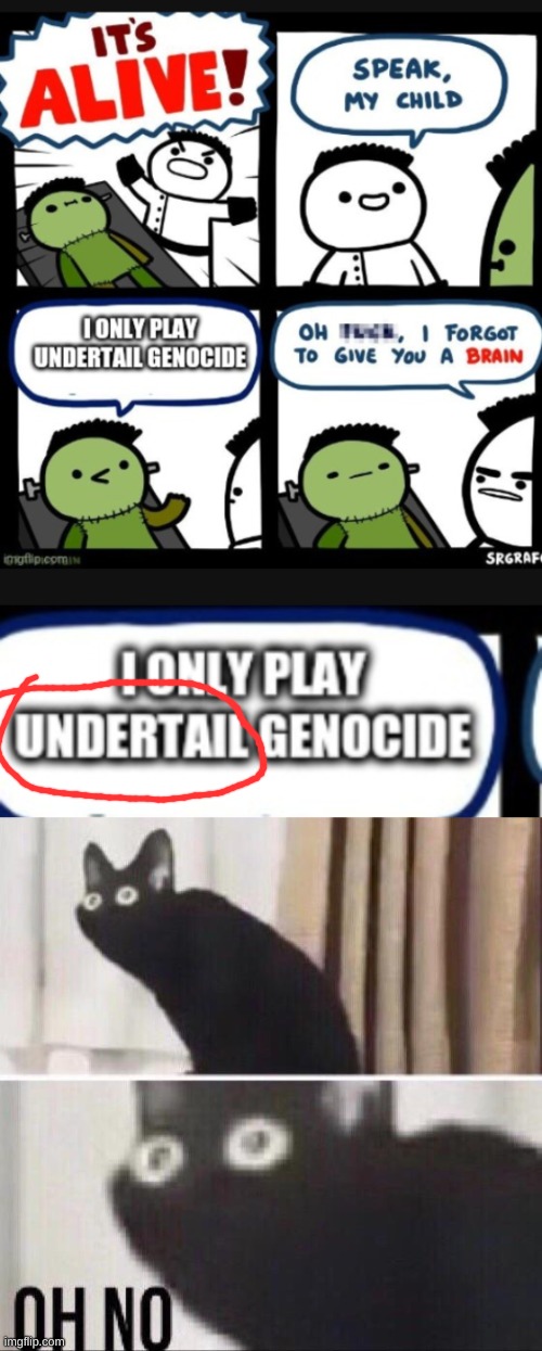 dude, UNDERTAIL IS CURSED. | image tagged in oh no cat | made w/ Imgflip meme maker