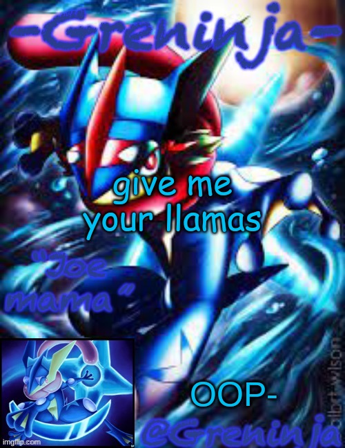 they mine now | give me your llamas; OOP- | image tagged in msmg,memes | made w/ Imgflip meme maker