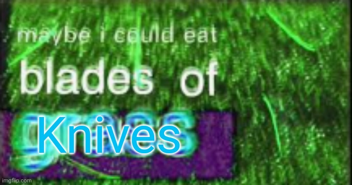 Maybe I could eat blades of grass | Knives | image tagged in maybe i could eat blades of grass | made w/ Imgflip meme maker