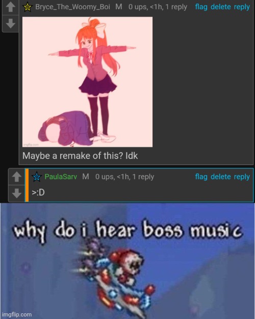 image tagged in why do i hear boss music | made w/ Imgflip meme maker