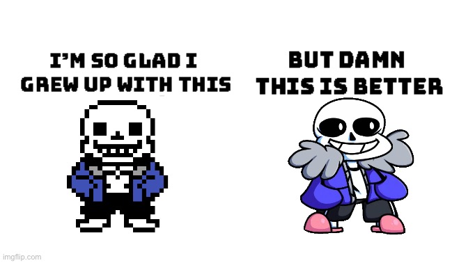 pls don't attack me | image tagged in im so glad i grew up with this but damn this is better,undertale,friday night funkin | made w/ Imgflip meme maker