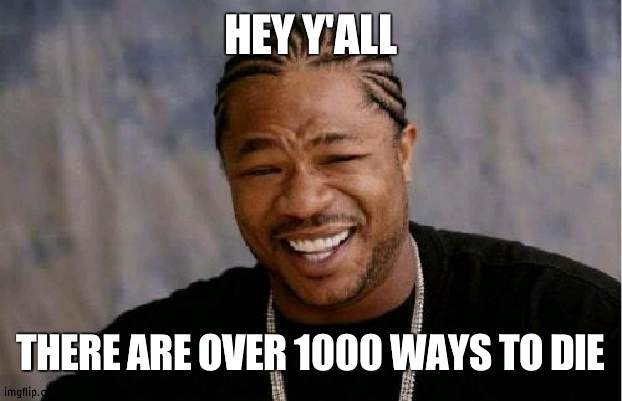Hitler prefers suicide though :) | HEY Y'ALL; THERE ARE OVER 1000 WAYS TO DIE | image tagged in memes,yo dawg heard you | made w/ Imgflip meme maker