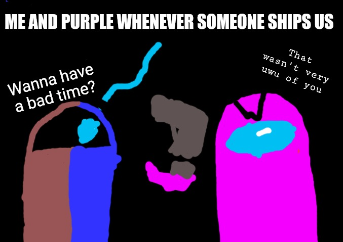 Angry bad time and purple Blank Meme Template