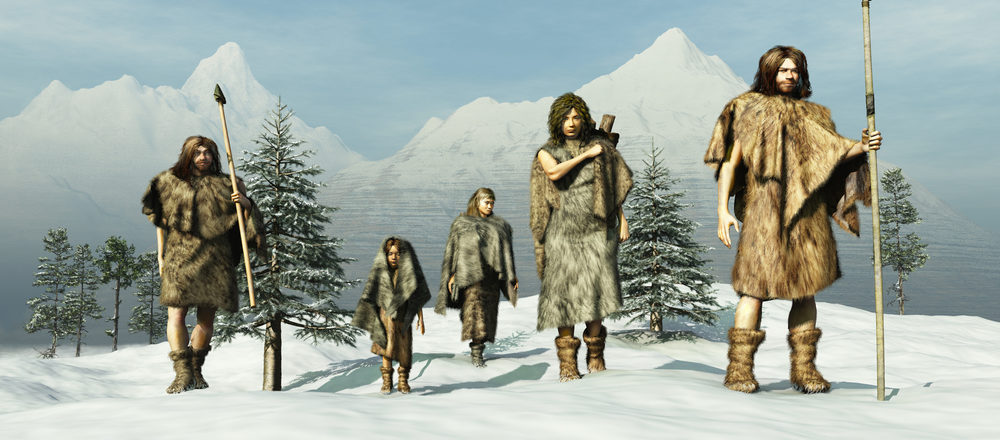 High Quality Hunter Gatherers in Animal Skins Snow Blank Meme Template