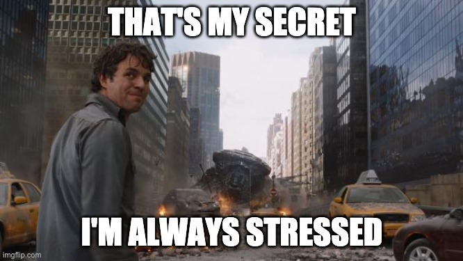 That's my secret | THAT'S MY SECRET; I'M ALWAYS STRESSED | image tagged in that's my secret | made w/ Imgflip meme maker