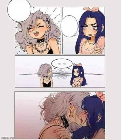 Lesbian Kissing Blank Meme Template