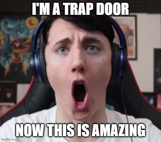 omg guys he's a trap door | I'M A TRAP DOOR; NOW THIS IS AMAZING | image tagged in trap,door | made w/ Imgflip meme maker