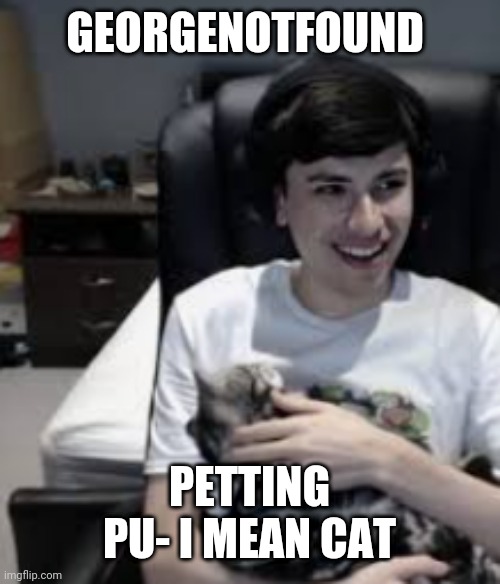 I have ruined this image :) | GEORGENOTFOUND; PETTING PU- I MEAN CAT | made w/ Imgflip meme maker