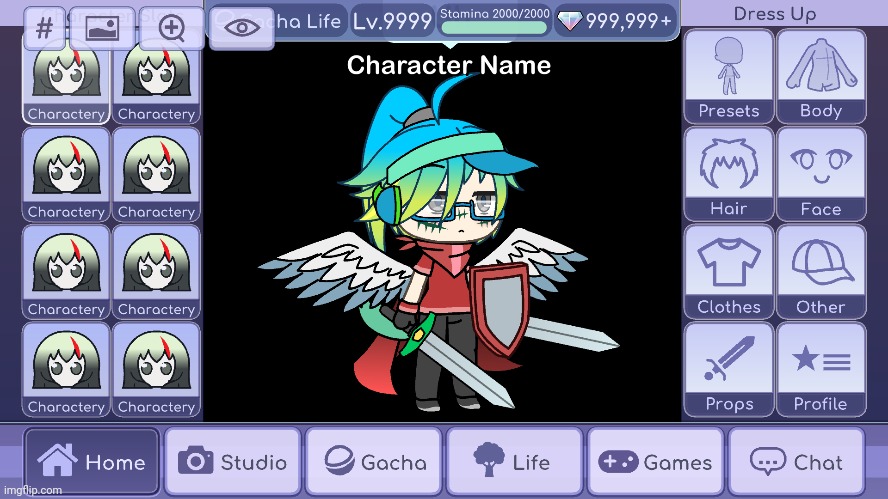 Got this glitch in Gacha Life again (IT WAS ON FRIDAY NIGHT AT 23:00 YESTERDAY!) | image tagged in gacha life,glitch,friday night,yesterday,character name | made w/ Imgflip meme maker