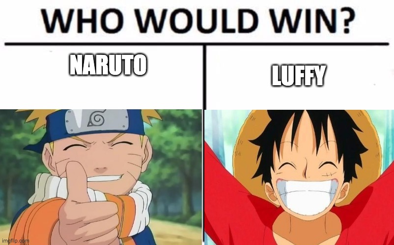 Who would win? Write in the comments below | NARUTO; LUFFY | made w/ Imgflip meme maker