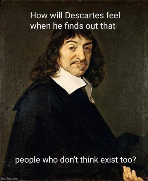 not a happy camper | image tagged in descartes people who don't think,repost | made w/ Imgflip meme maker