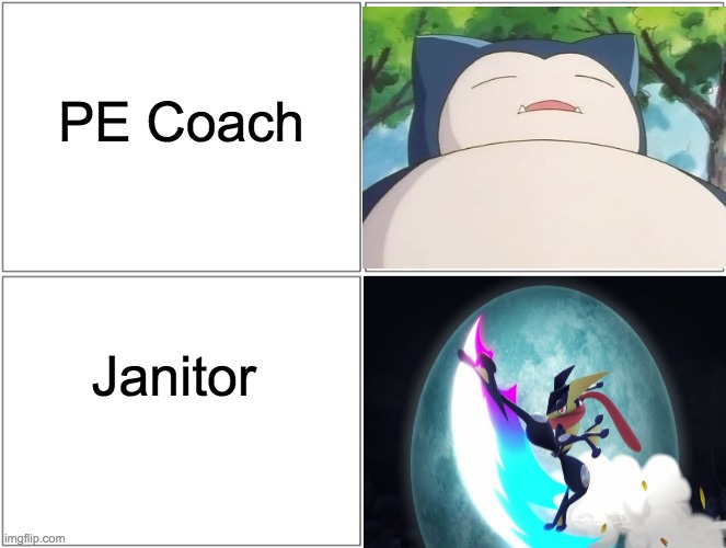 PE Coach vs Janitor | PE Coach; Janitor | image tagged in memes,blank comic panel 2x2 | made w/ Imgflip meme maker