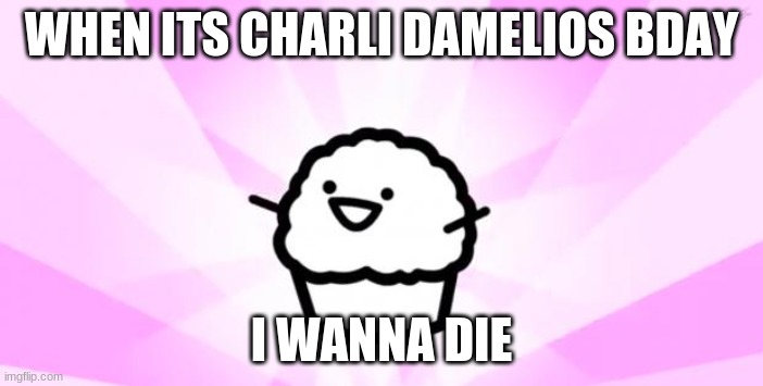 do it... |  WHEN ITS CHARLI DAMELIOS BDAY; I WANNA DIE | image tagged in somebody kill me asdf | made w/ Imgflip meme maker