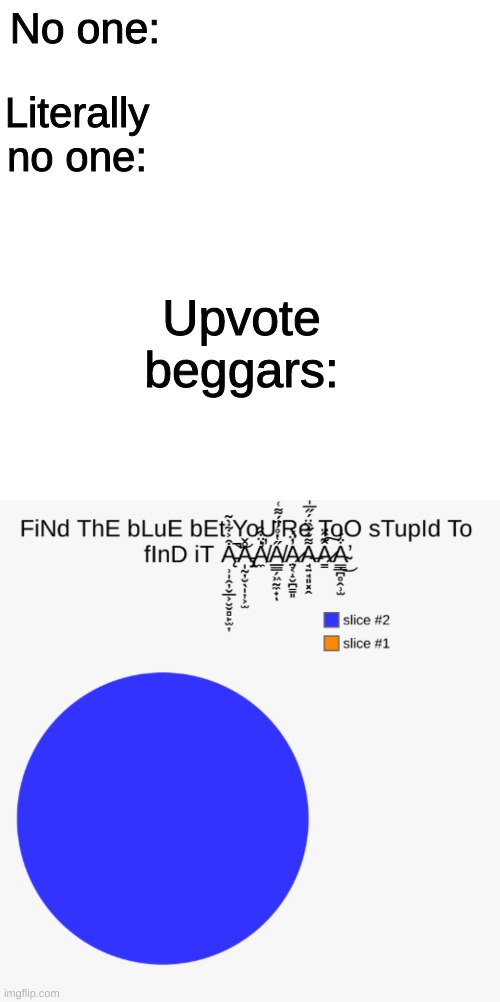 I hate upvote  beggars | No one:; Literally no one:; Upvote beggars: | image tagged in memes,blank transparent square | made w/ Imgflip meme maker