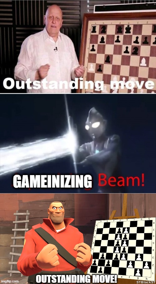 OUTSTANDING MEME! | GAMEINIZING; OUTSTANDING MOVE! | image tagged in japanizing beam,outstanding move,team fortress 2,soldier,painis | made w/ Imgflip meme maker