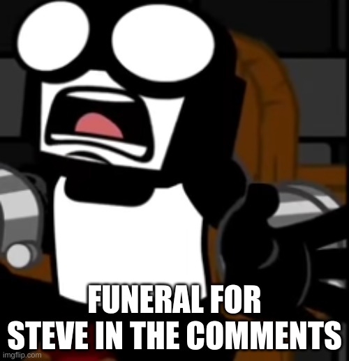 Rest in peace, soldier | FUNERAL FOR STEVE IN THE COMMENTS | image tagged in steve screaming | made w/ Imgflip meme maker