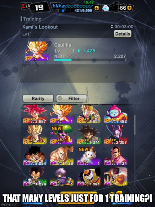 THAT MANY LEVELS JUST FOR 1 TRAINING?! | made w/ Imgflip meme maker