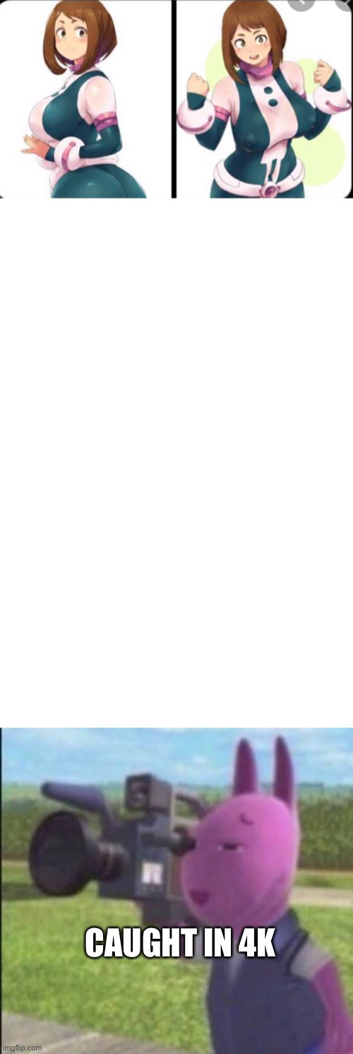 Pls click on the meme | CAUGHT IN 4K | image tagged in blank white template,caught in 4k,memes,funny,bleach,sus | made w/ Imgflip meme maker