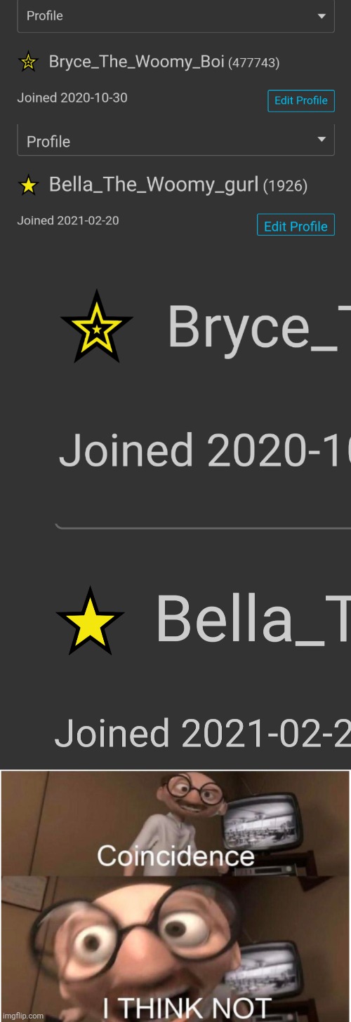 Both are yellow stars | image tagged in coincidence i think not | made w/ Imgflip meme maker