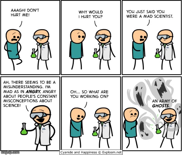 Mad scientist comic | image tagged in cyanide,cyanide and happiness,mad scientist,comics/cartoons,comics,comic | made w/ Imgflip meme maker